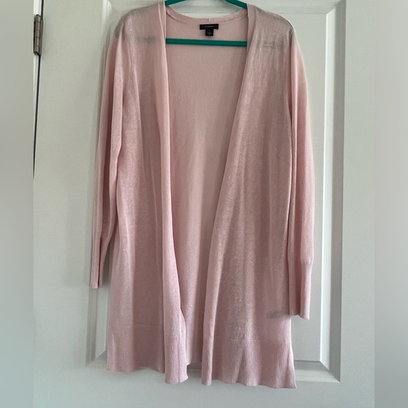 Halogen Linen Blend Open Long Cardigan Women’s Size Large - Picture 3 of 12